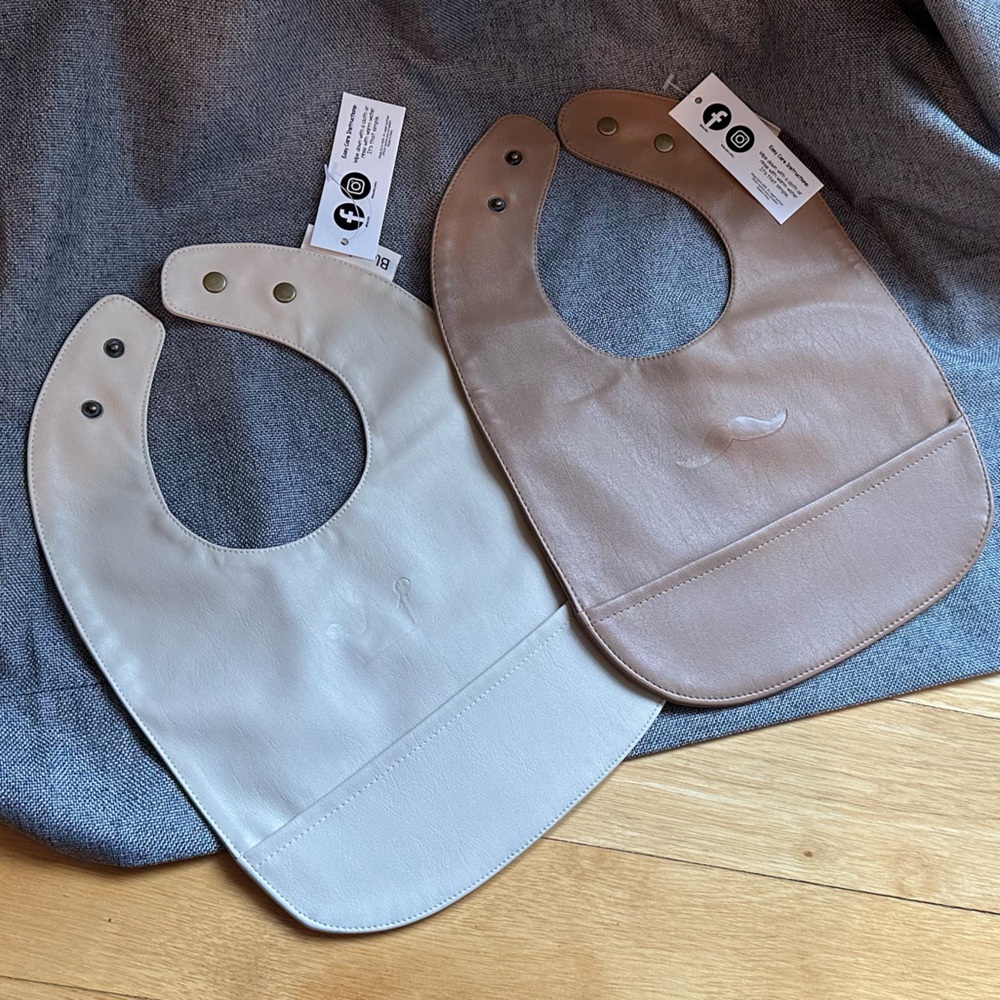 Bleu La La vegan leather bibs